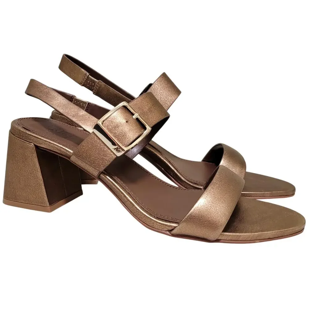 Naturalizer Women Vicky Block Heel Slingback Sandals Size US 11M Soft Bronze